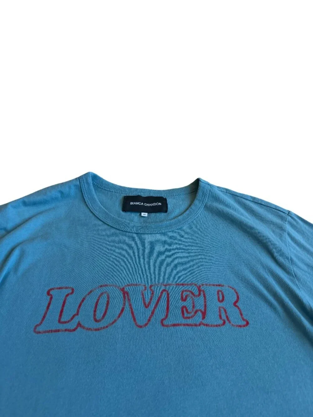 Bianca Chandon Blue Lover Long Sleeve T-Shirt Stretchy Soft Size Medium Men's